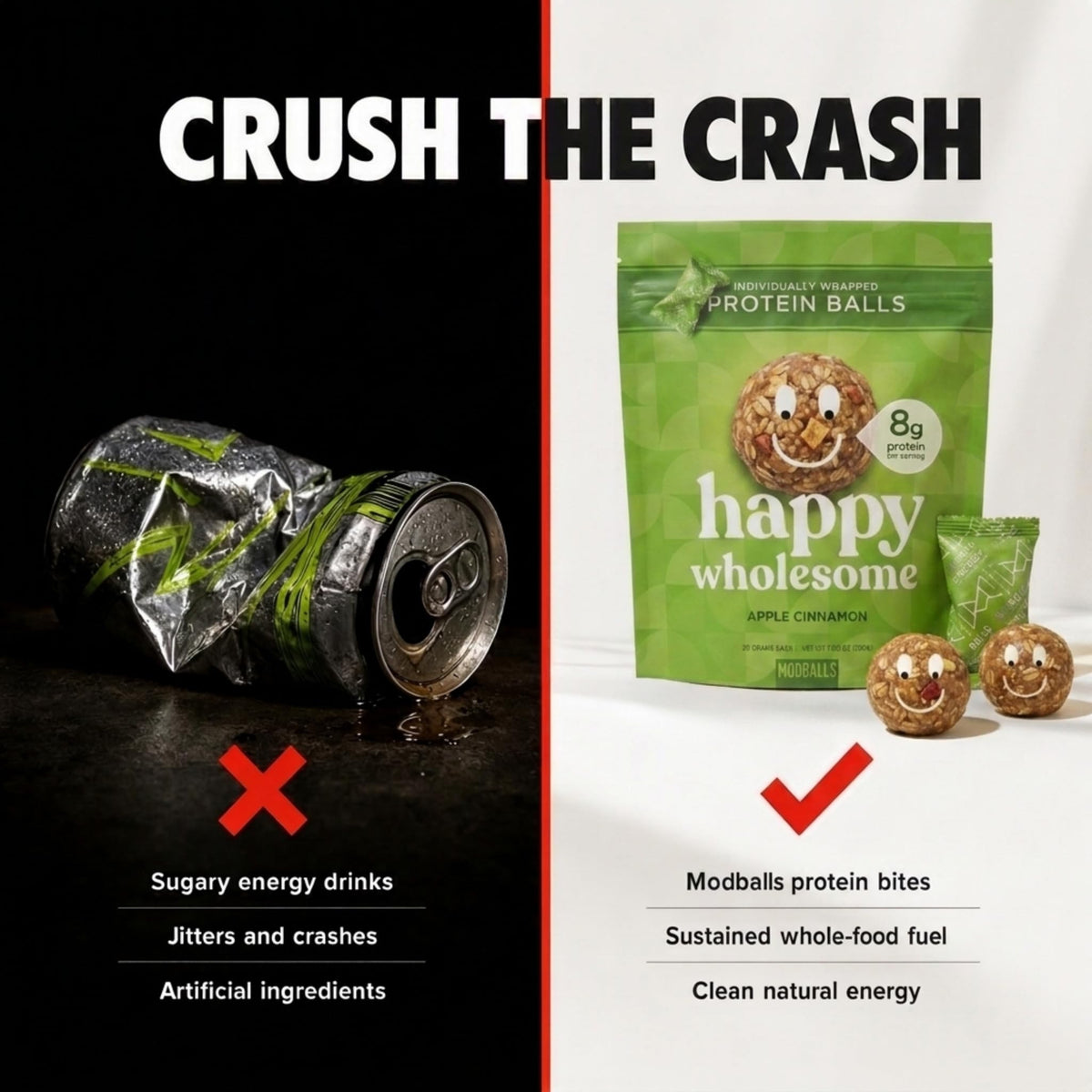 Happy Wholesome Chocolate Cherry Protein Balls, 10 Count