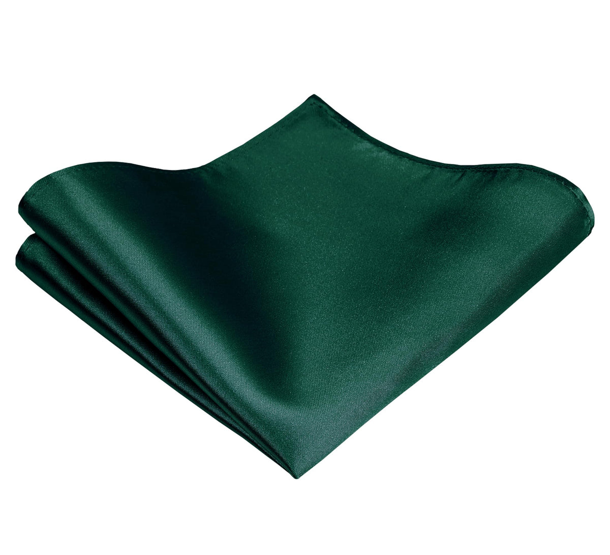 TIE G Solid Satin Woven dyed Color Formal Black Necktie and Pocket Square Sets in Gift Box