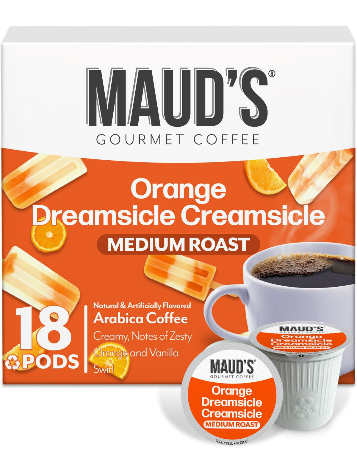 Maud's Cherry Flavored Medium Roast Coffee Pods, 18ct