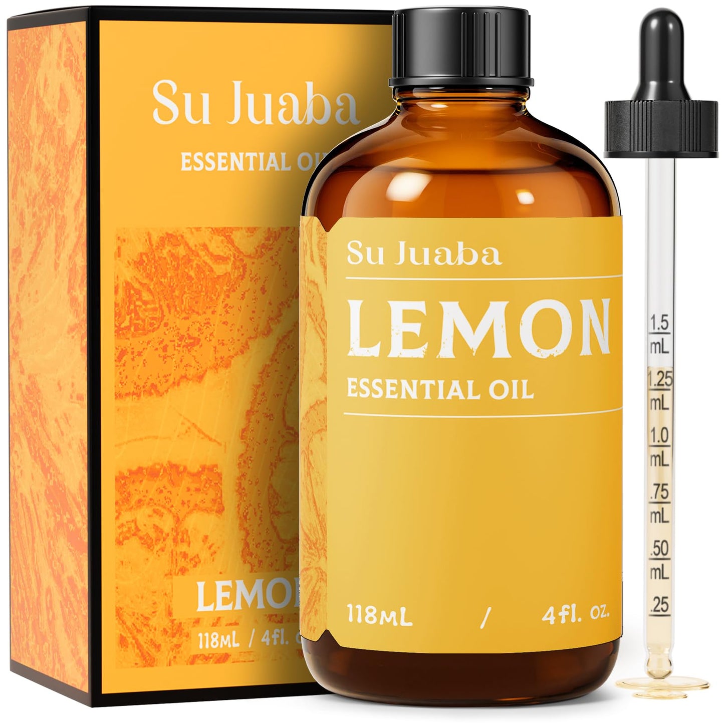 SU JUABA Lavender Essential Oil for Aromatherapy, Sleep & Relaxation | Calming Scent for Diffusion & Skin Care, Ideal for DIY Candles Soap & Fabric Softening - 118mL / 4 fl oz