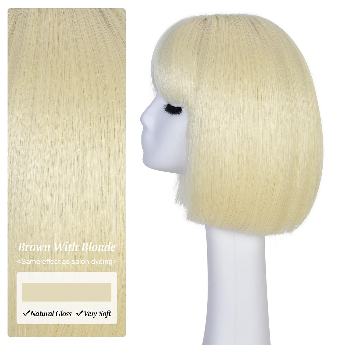 Hightlight Brown Bob Wig With Bangs Short Bob Wigs for Women Girl