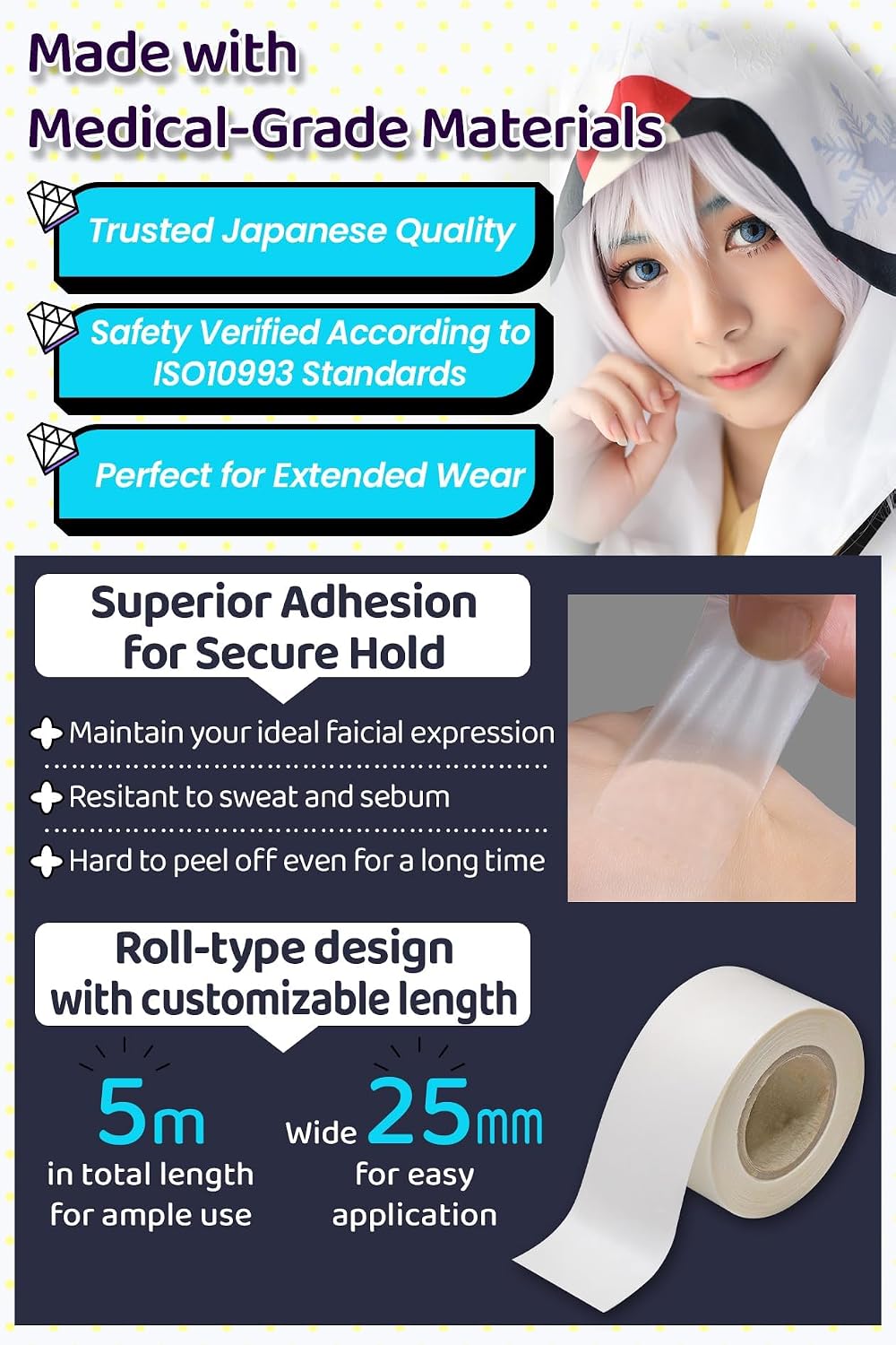 ＶＥＣＴｉｌｌ Cosplay Face Lift up Tape medical-grade face lifting tape invisible