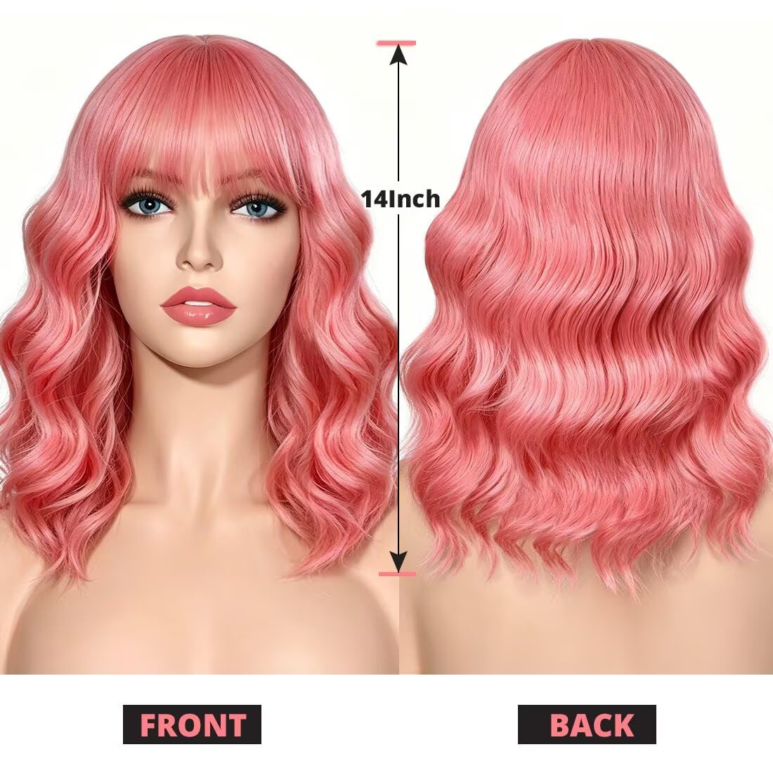 Sweetie Royal Blue Bob Wig Bangs – Wavy Synthetic Shoulder Length