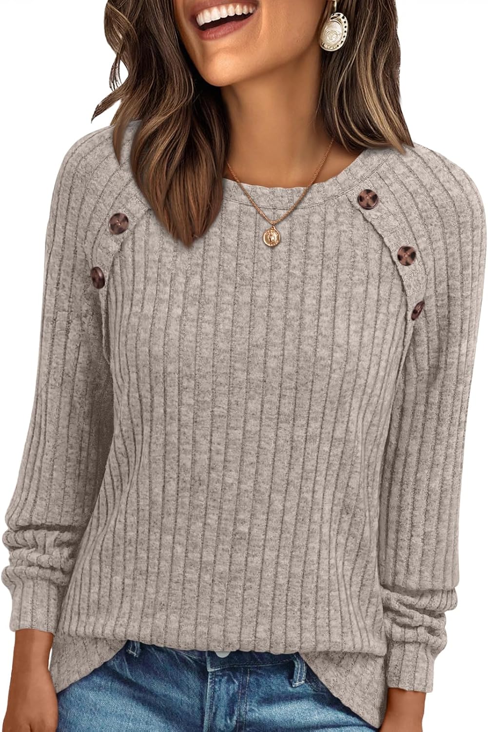 AUTOMET Womens Long Sleeve Shirts Fall Sweaters Business Casual Tops Blouse