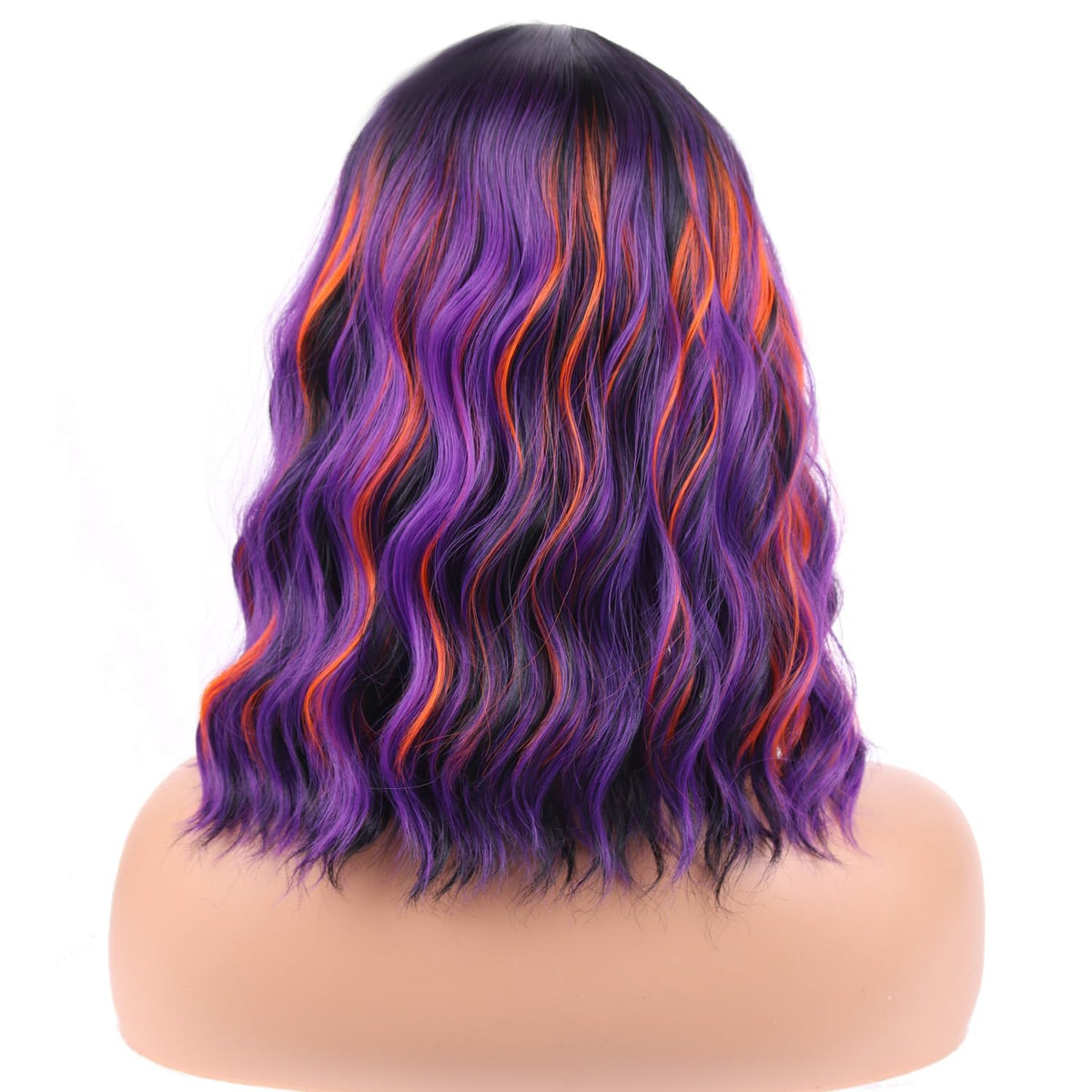 BERON 14 Inches Pink Wig for Women Girls Short Curly Synthetic Wig with Bangs Lovely Pink