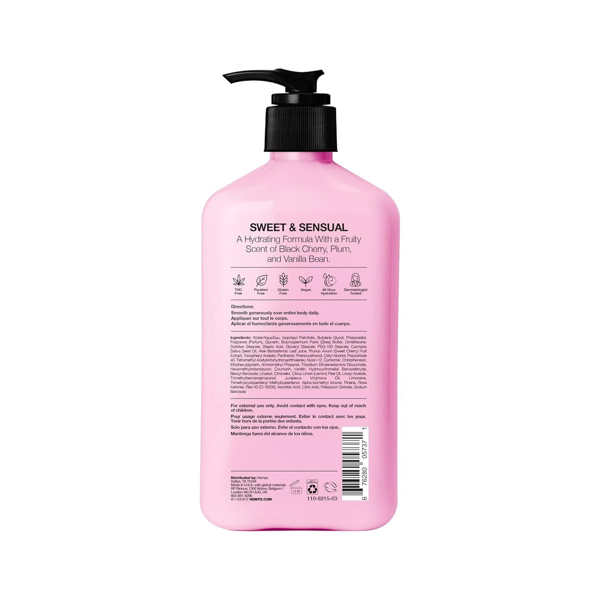 Hempz Dark Red Cherries Moisturizing Body Lotion - 17 Fl Oz