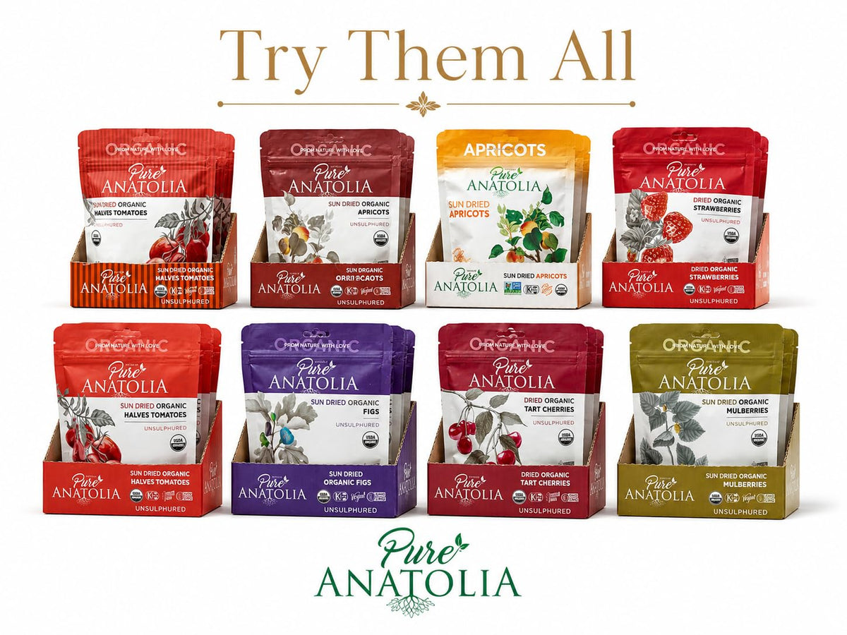 Pure Anatolia Organic Dried Tart Cherries, Soft, Unsulfured, 2-Pack, 5 Oz