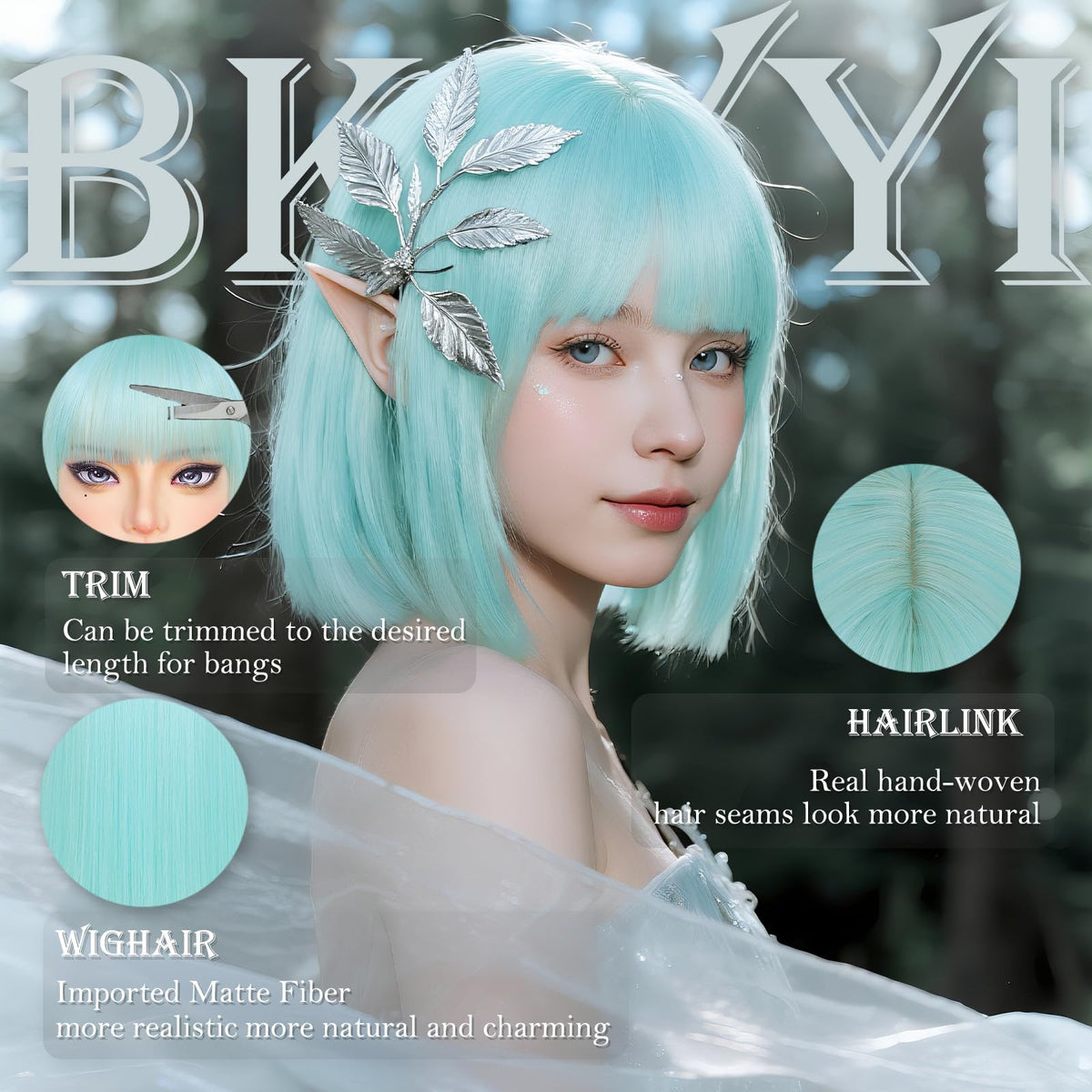 Black Bob Wig with Bangs Short Black Straight Wig for Women