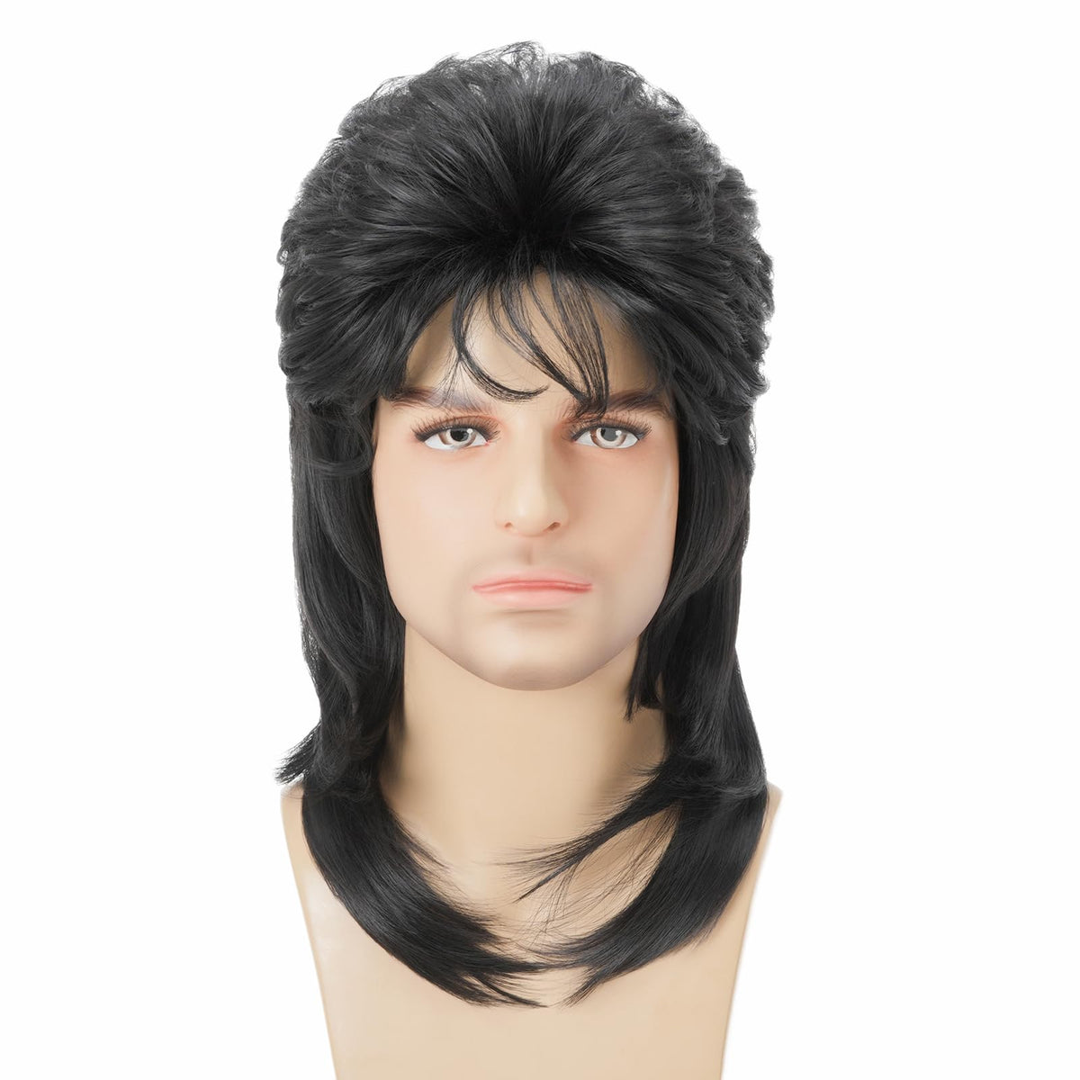 Mullet Wig Blonde 80s Men Wig,Punk Rocker Hair Party Daily Halloween Costumes Long Wigs