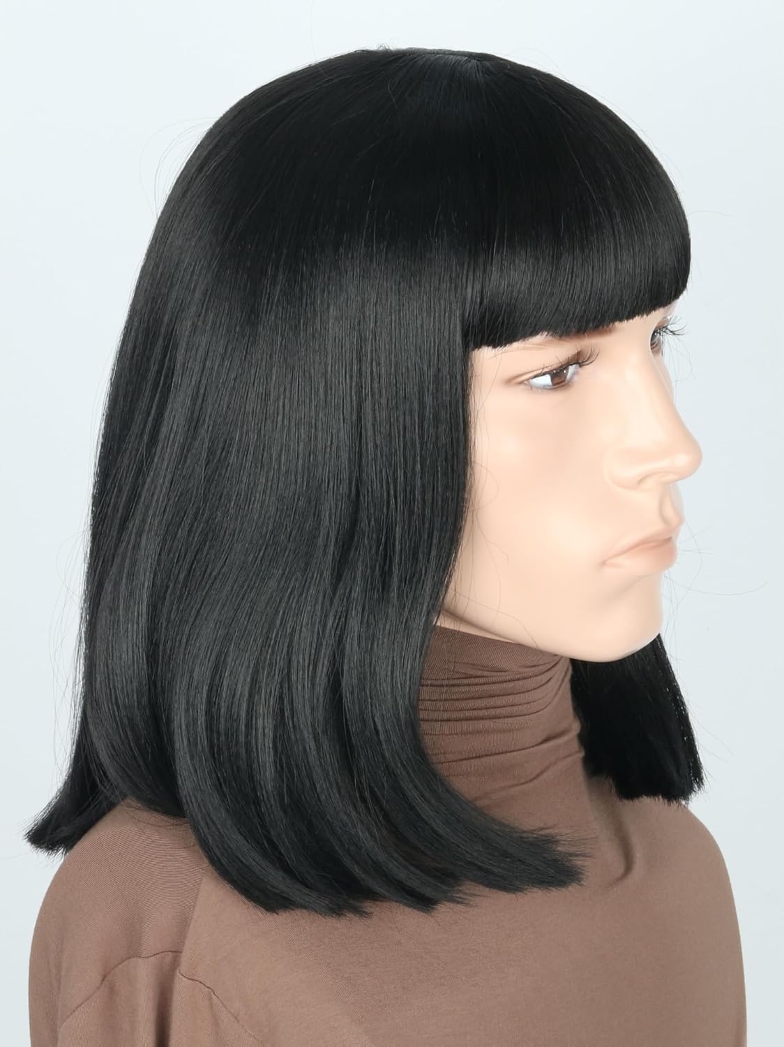 Men's Black Brown Wig Wavy Mid Length Hair Halloween Cosplay Costume Wig