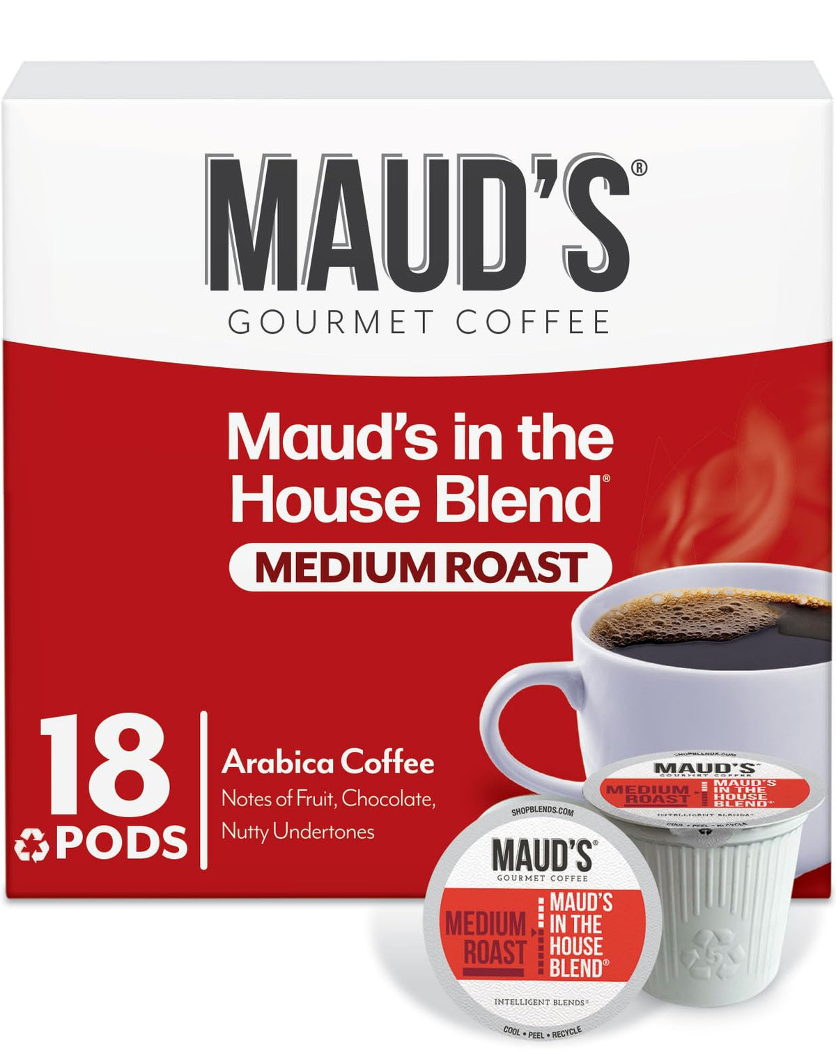 Maud's Cherry Flavored Medium Roast Coffee Pods, 18ct
