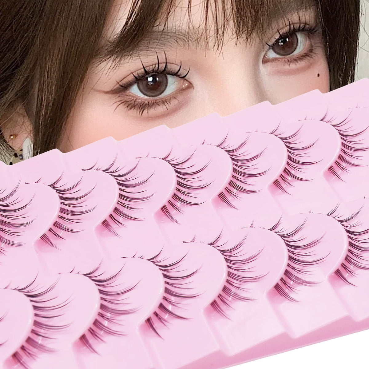 10 Pairs Manga Lashes Anime Cosplay Lashes Spiky Manga Style Lashes Janpanese 16mm Extension Natural Manhua Doll Eye Lashes Halloween/Party Makeup Look by AUGENLI (A3)