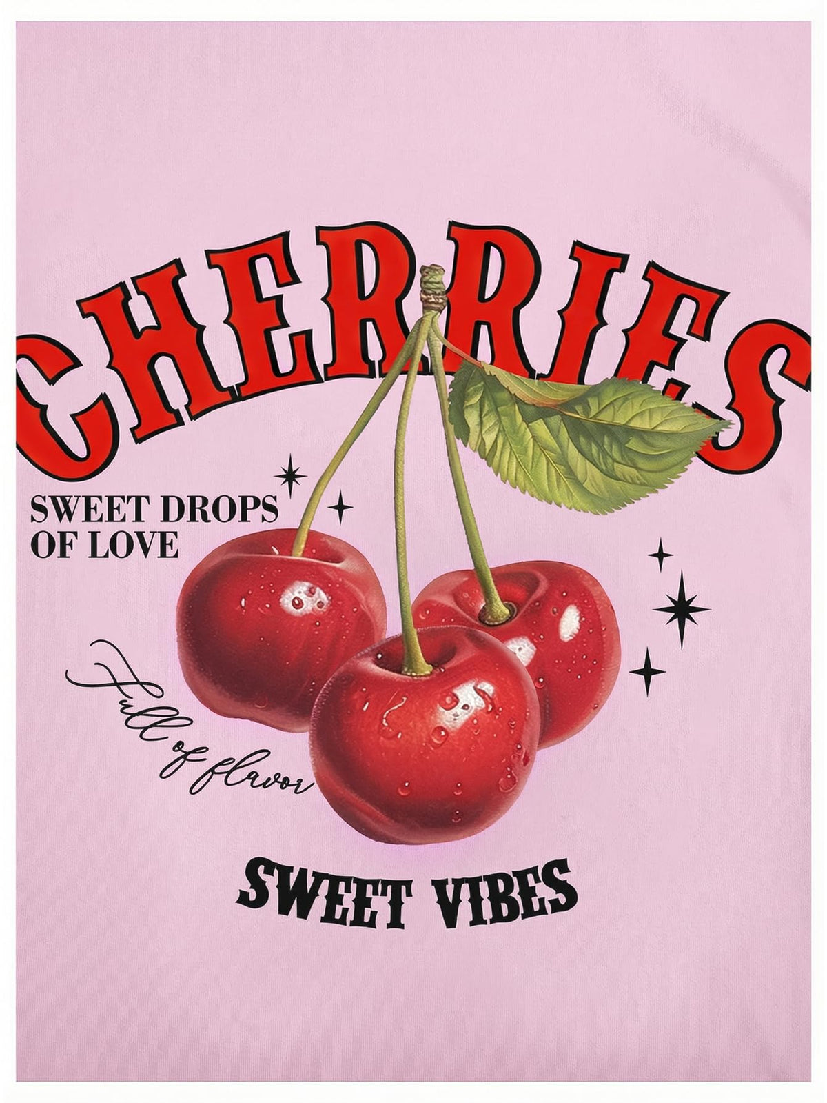 BEAUDRM Women's Y2k Cherry Letter Print T Shirts Summer Cute Graphic Tee