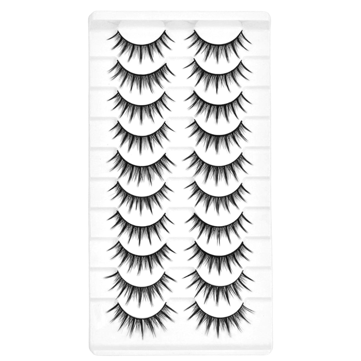10 Pairs Manga Lashes Anime Cosplay Lashes Spiky Manga Style Lashes Janpanese 16mm Extension Natural Manhua Doll Eye Lashes Halloween/Party Makeup Look by AUGENLI (A3)
