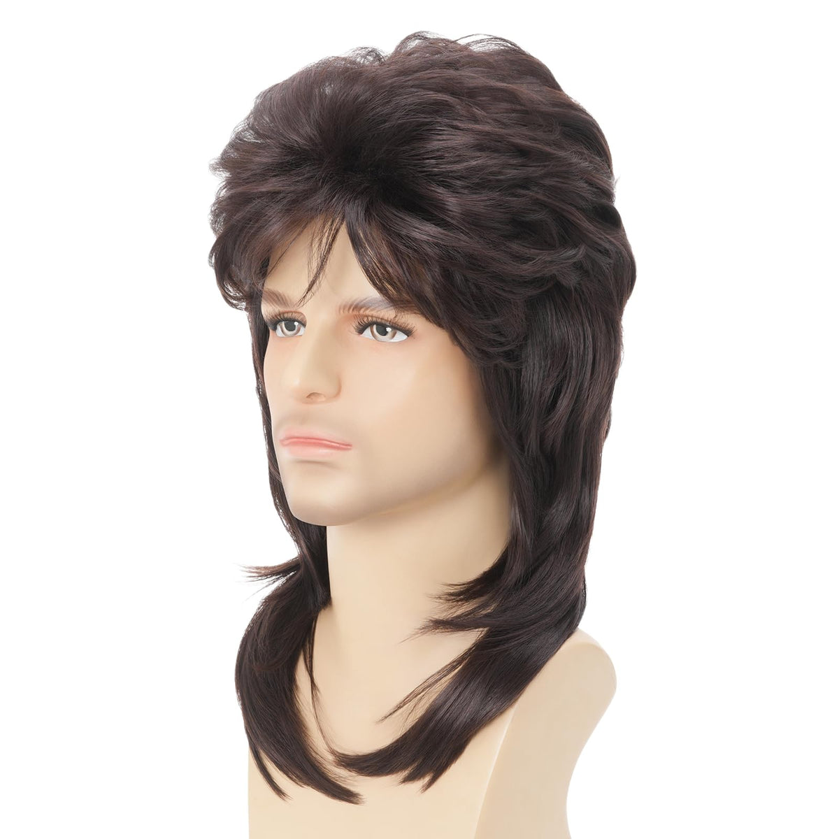 Mullet Wig Blonde 80s Men Wig,Punk Rocker Hair Party Daily Halloween Costumes Long Wigs