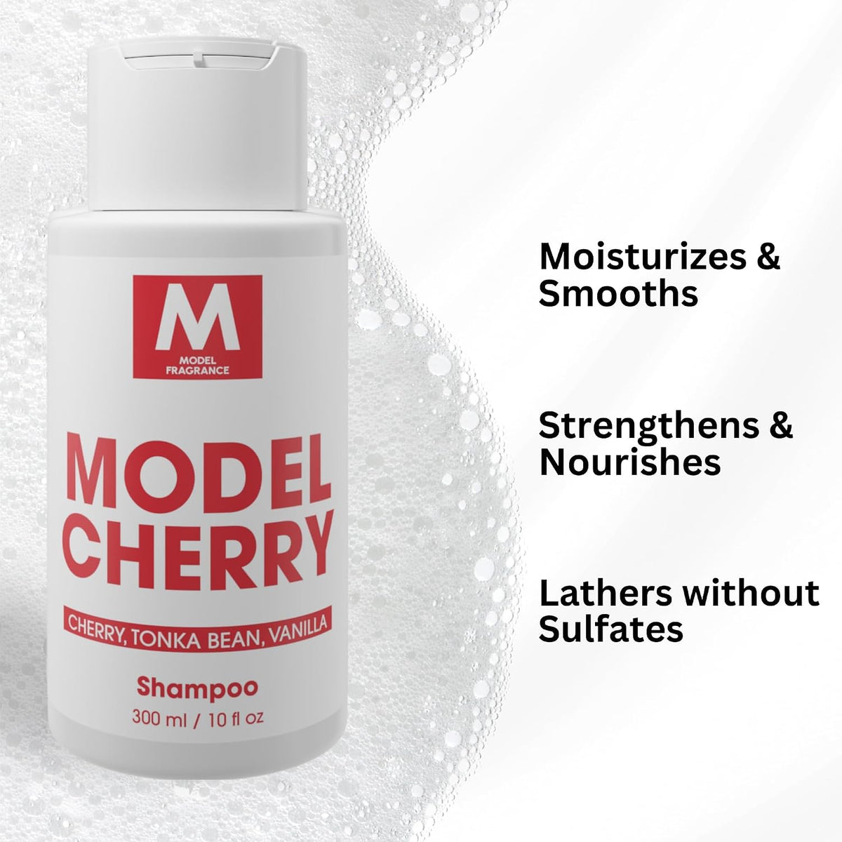 Model Cherry Gourmand Shampoo | Cherry, Tonka Bean, and Vanilla Scented | Sulfate Free & Hydrating Shampoo | All Hair Types | Clean, Shiny, Healthy Hair