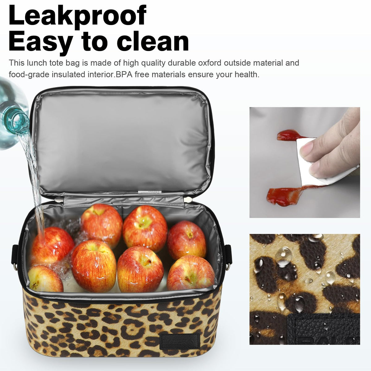 BALORAY Lunch Bag for Women Men Adult Lunch Box (Cherry), M