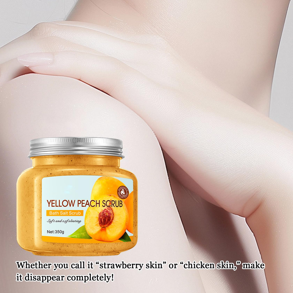 Cherry Body Exfoliator, Deep Cleaning Exfoliating Body Scrub, Moisturizing Nourishing Salt Rose Body Scrub, 350 g