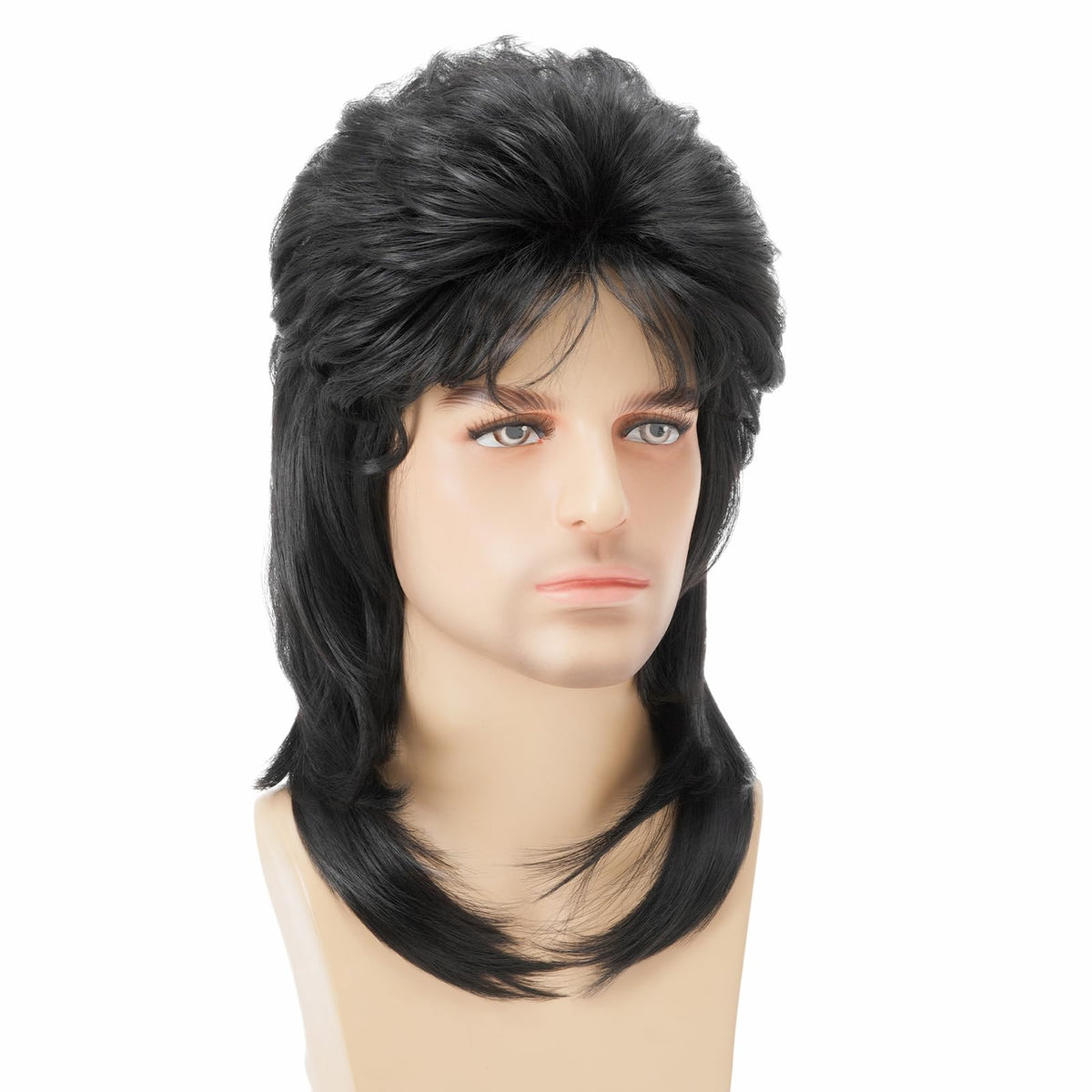 Mullet Wig Blonde 80s Men Wig,Punk Rocker Hair Party Daily Halloween Costumes Long Wigs