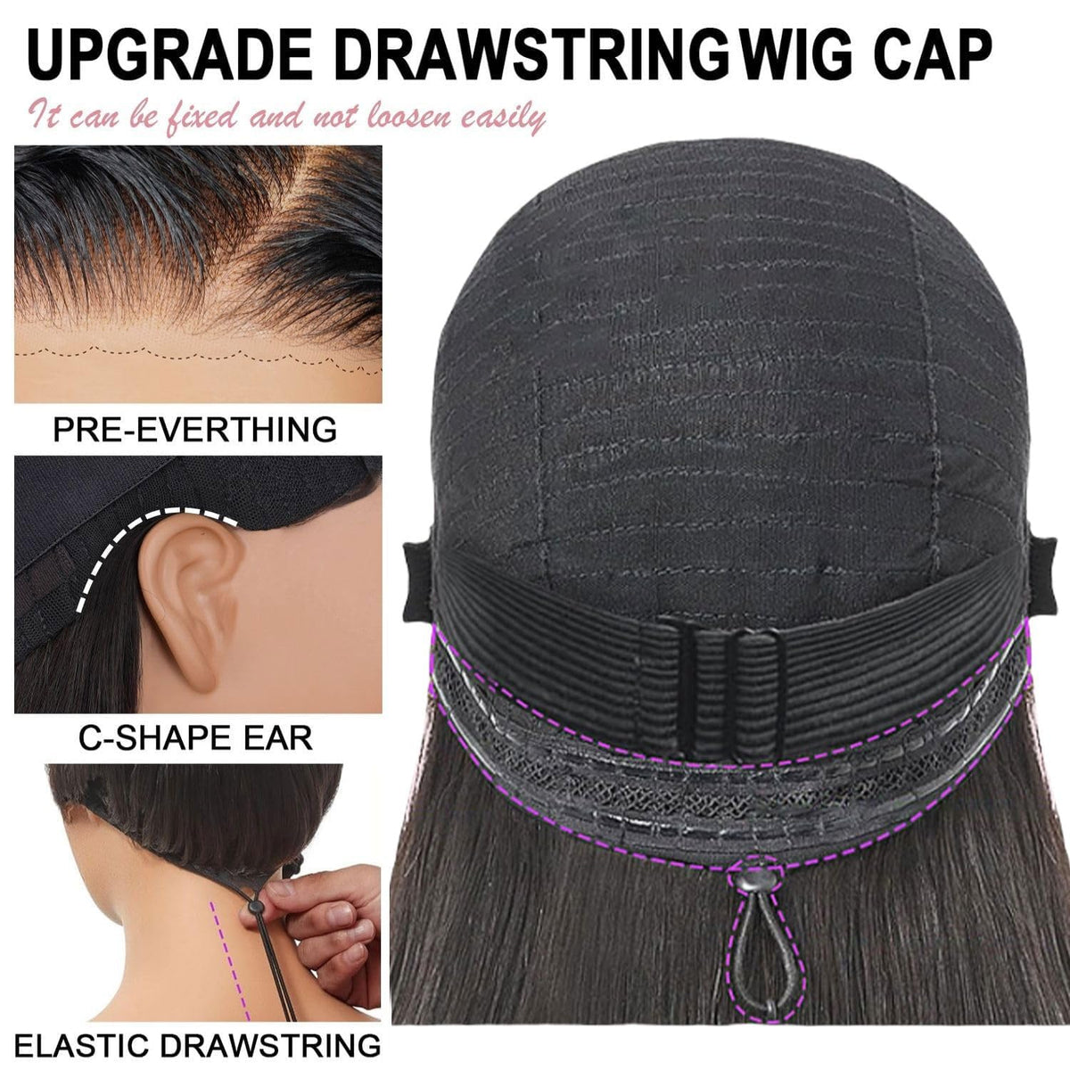 Wear and Go Glueless Wigs Human Hair Pre Cut 6X4 Straight Lace Front Wigs