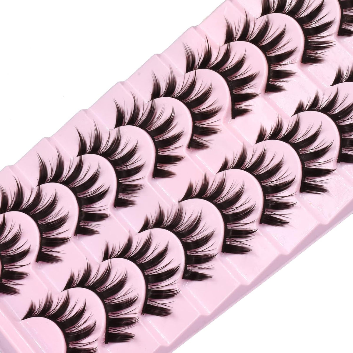 10 Pairs Manga Lashes Anime Cosplay Lashes Spiky Manga Style Lashes Janpanese 16mm Extension Natural Manhua Doll Eye Lashes Halloween/Party Makeup Look by AUGENLI (A3)