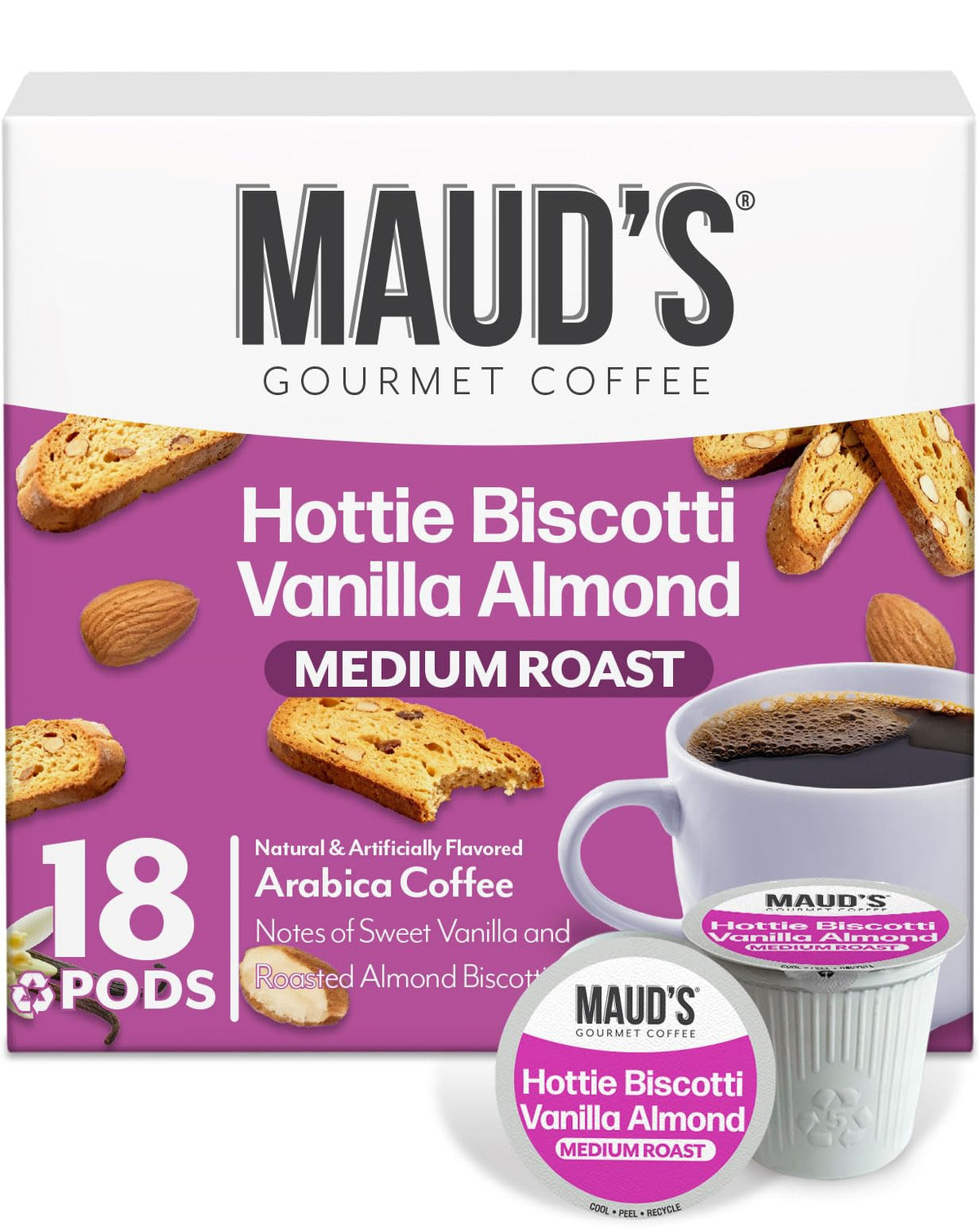 Maud's Cherry Flavored Medium Roast Coffee Pods, 18ct