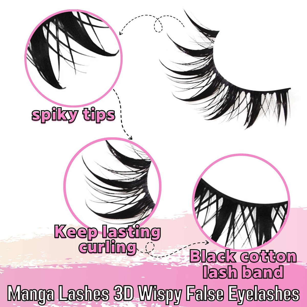 10 Pairs Manga Lashes Anime Cosplay Lashes Spiky Manga Style Lashes Janpanese 16mm Extension Natural Manhua Doll Eye Lashes Halloween/Party Makeup Look by AUGENLI (A3)