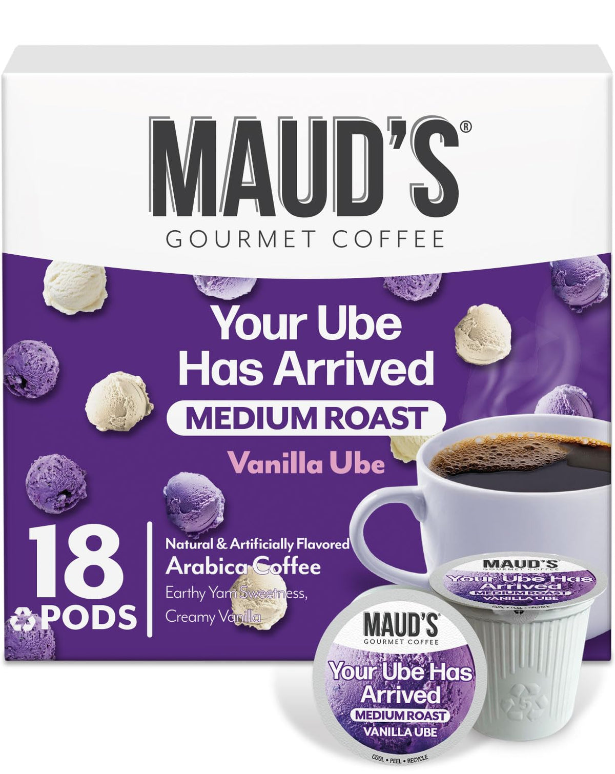 Maud's Cherry Flavored Medium Roast Coffee Pods, 18ct