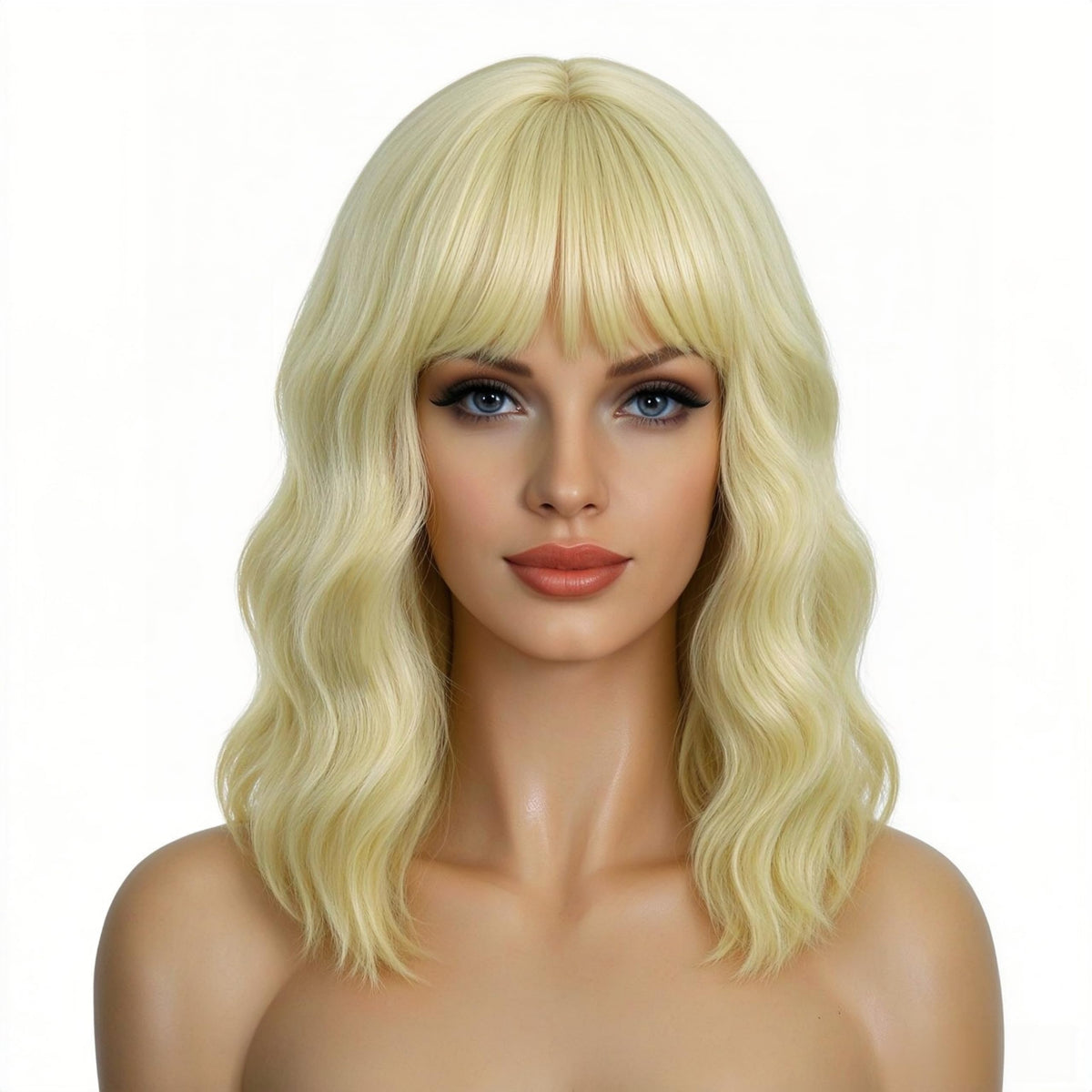 Dark Purple Wigs with Bangs for Women 14 Inch Short Wavy Bob Wigs Synthetic Bob Wig Curly Wig Heat Resistant Colorful Wavy Wig Cosplay Wigs For Daily Party Halloween