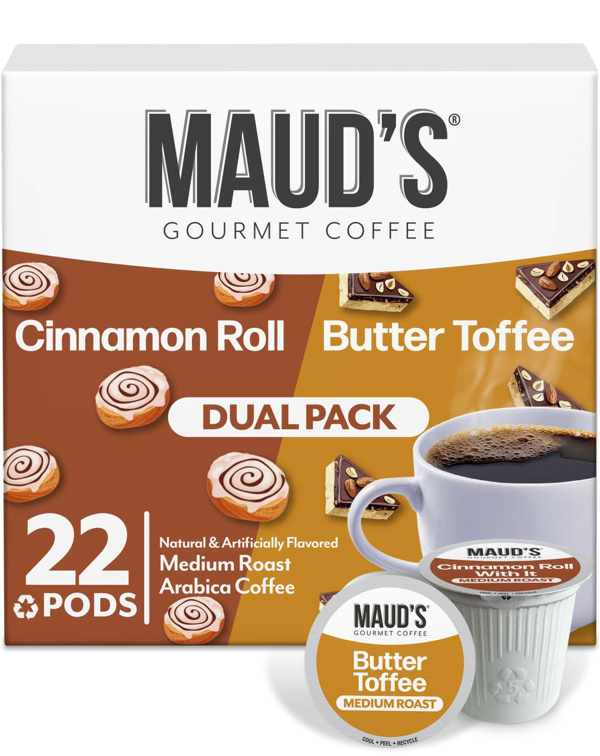 Maud's Cherry Flavored Medium Roast Coffee Pods, 18ct
