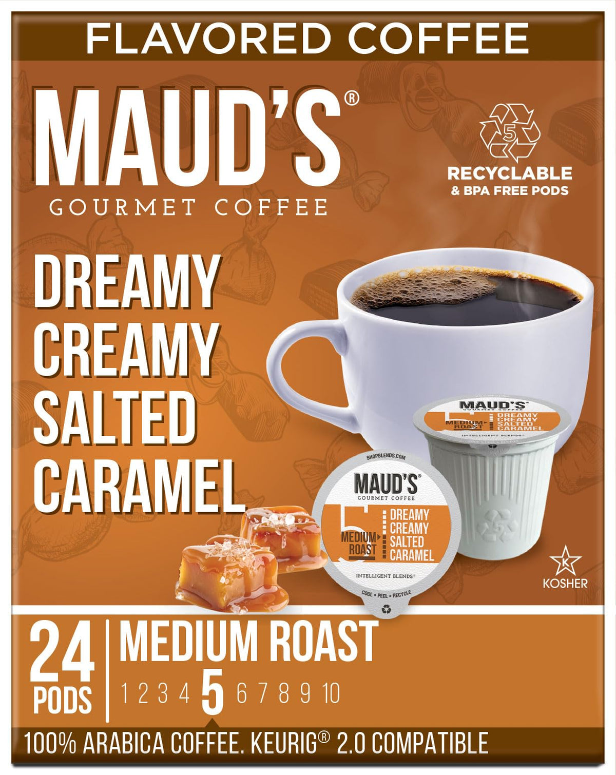 Maud's Cherry Flavored Medium Roast Coffee Pods, 18ct