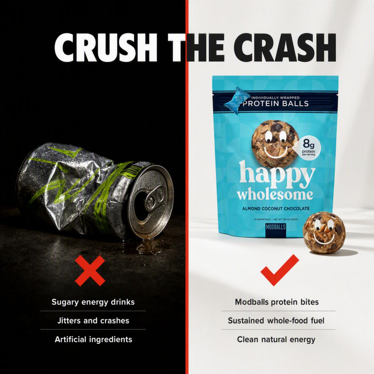 Happy Wholesome Chocolate Cherry Protein Balls, 10 Count