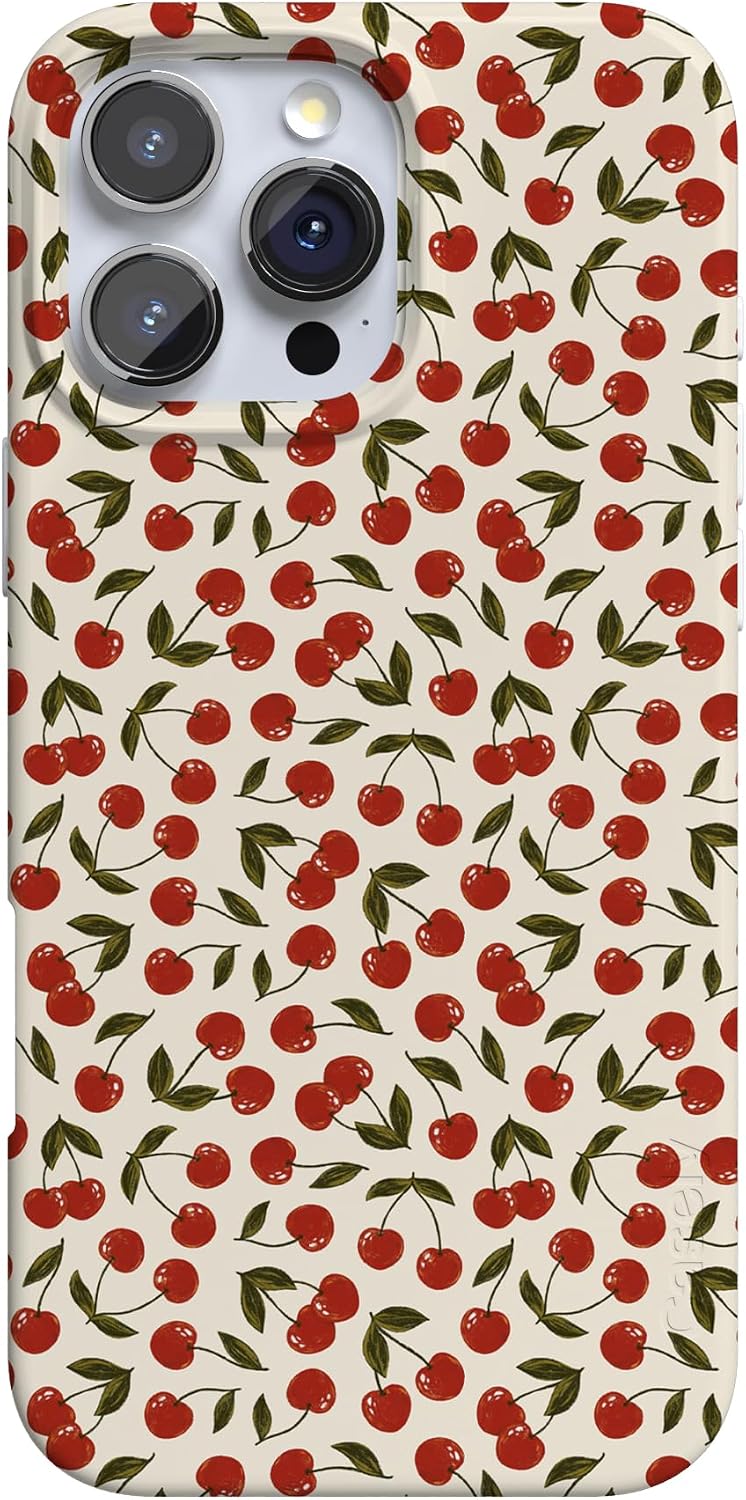 Casely iPhone 16 Pro Case | Cherry on Top | Red Cherries | Compatible with MagSafe | Classic Ultra Slim Design