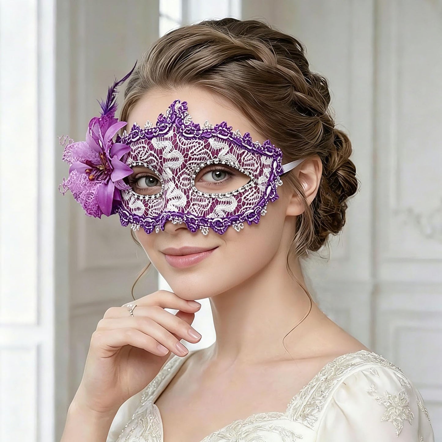 Masquerade Mask for Couples, Venetian Lace Masks for Women Men, Costume Mask for Party, Carnival