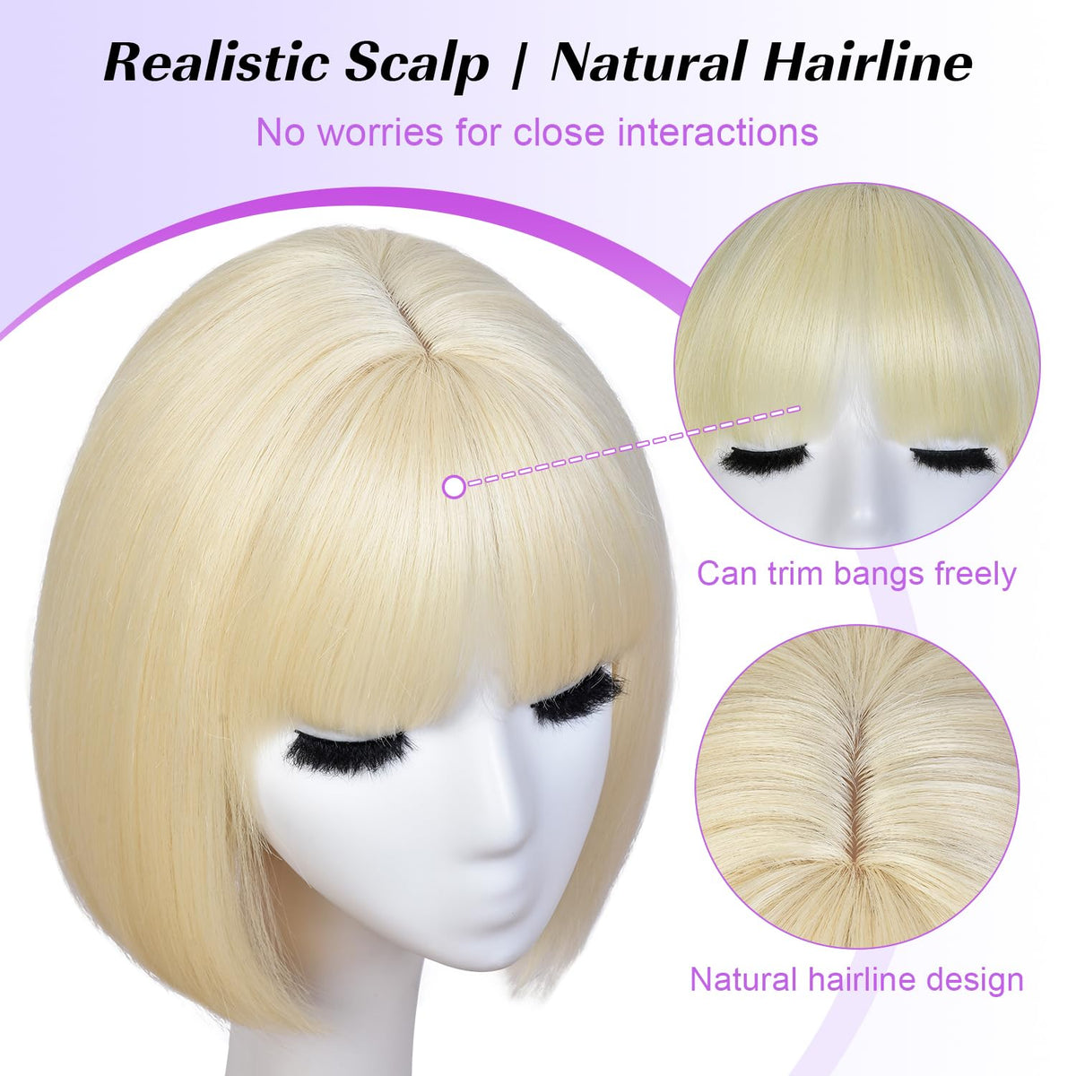 Hightlight Brown Bob Wig With Bangs Short Bob Wigs for Women Girl
