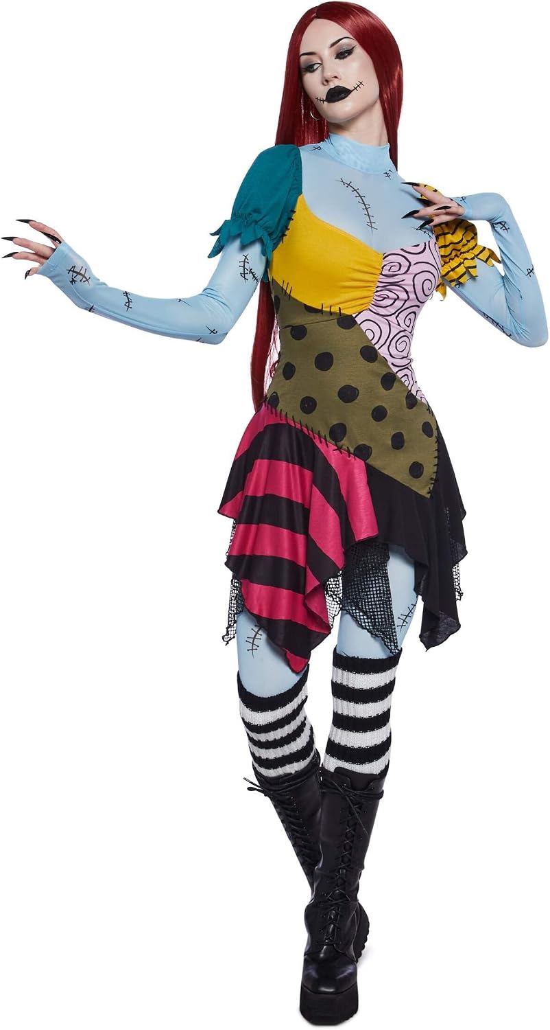 Dolls Kill Nightmare Sally Rag Doll Costume – Halloween Colorblock Outfit by Trickz N' Treatz
