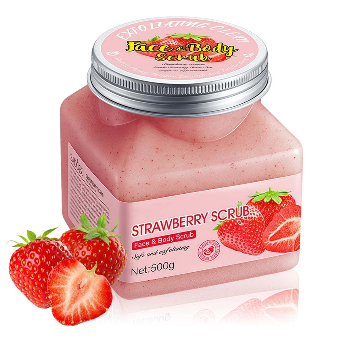 Cherry Body Exfoliator, Deep Cleaning Exfoliating Body Scrub, Moisturizing Nourishing Salt Rose Body Scrub, 350 g
