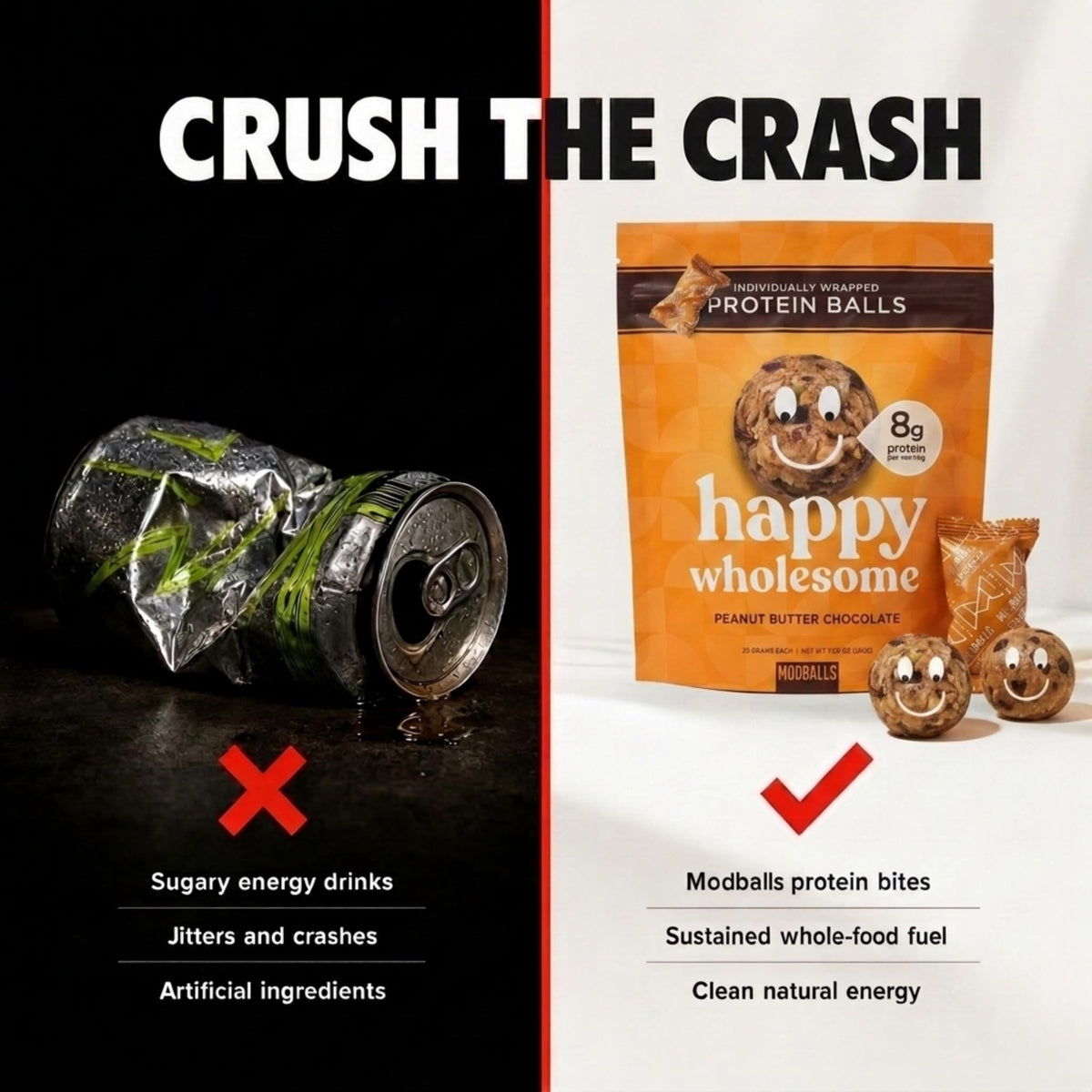 Happy Wholesome Chocolate Cherry Protein Balls, 10 Count