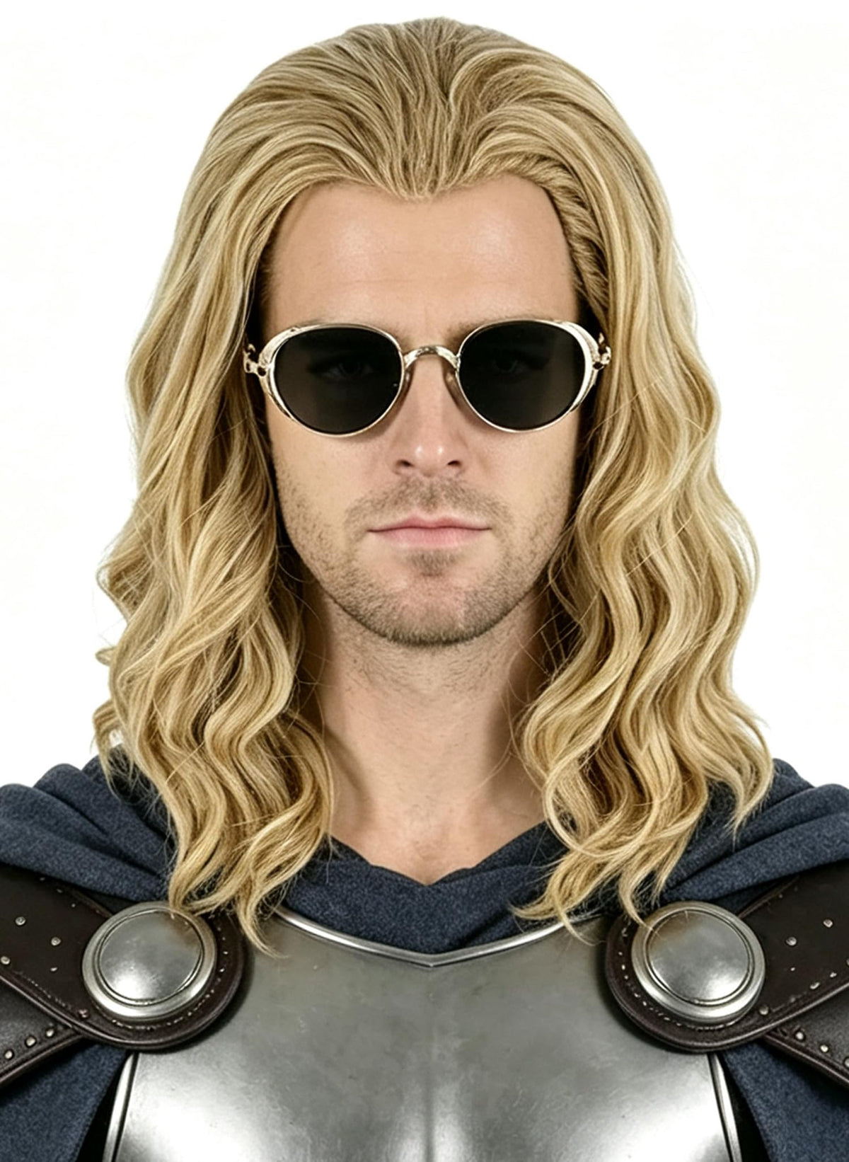 Men's Black Brown Wig Wavy Mid Length Hair Halloween Cosplay Costume Wig