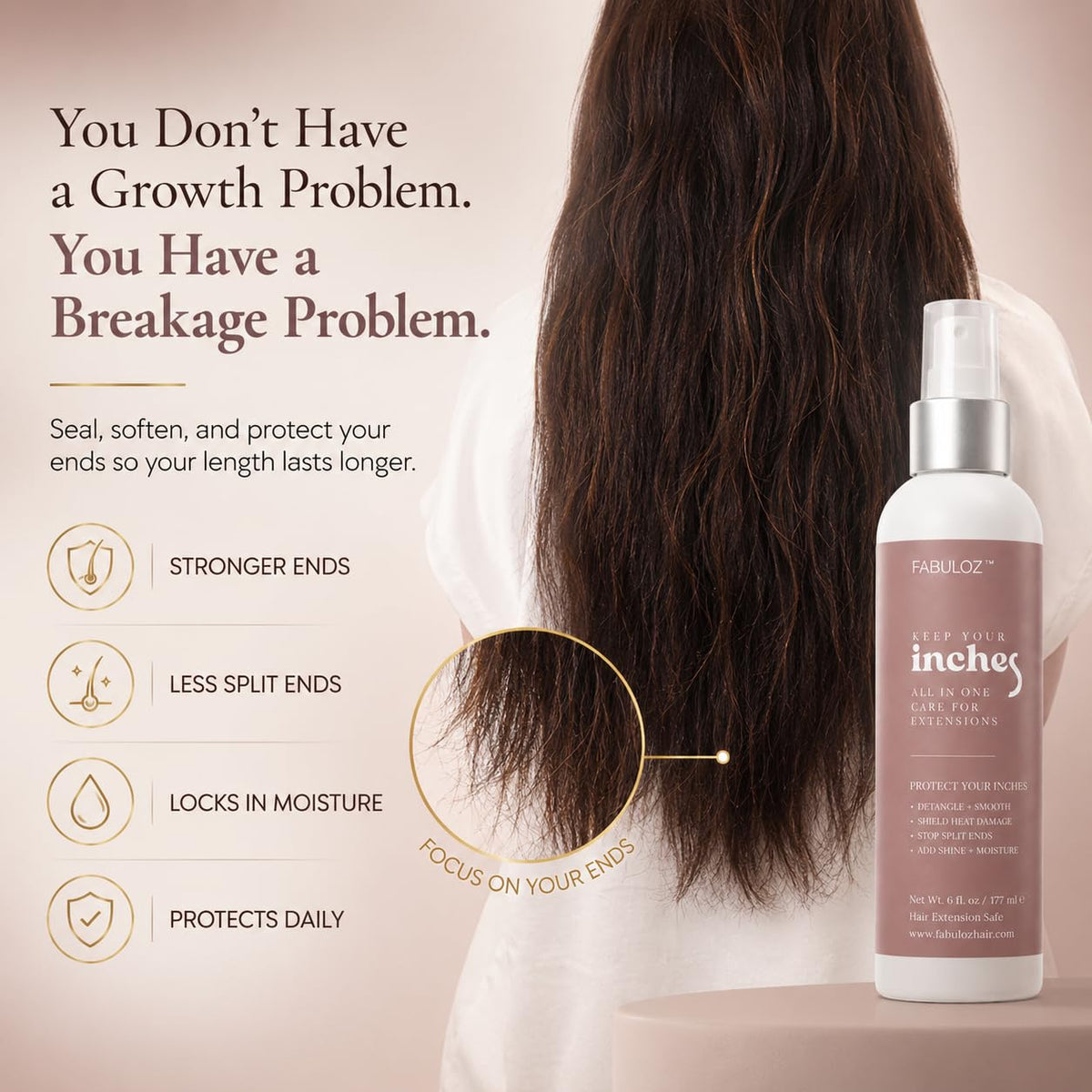 Hair Extension & Wig Leave-In Conditioner Spray, Keep Your Inches