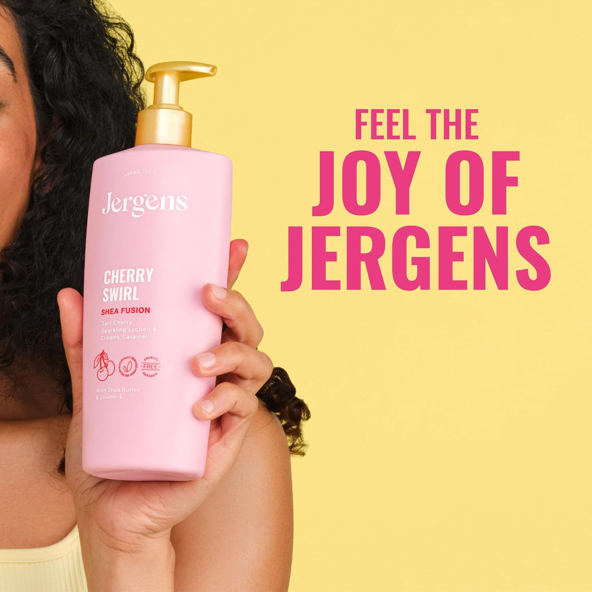 Jergens Shea Fusion Cherry Swirl Body Lotion, Dry Skin, 14 fl oz