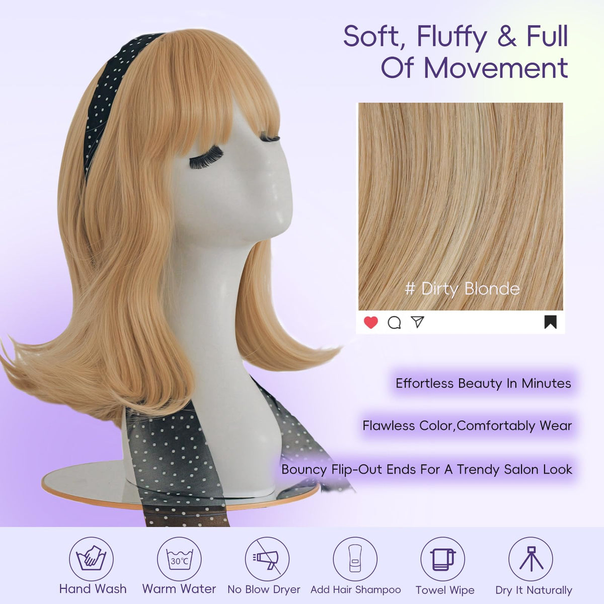 Brown Highlight T Part Lace Front Wig 14 Inch Wavy Bob Glueless Wig