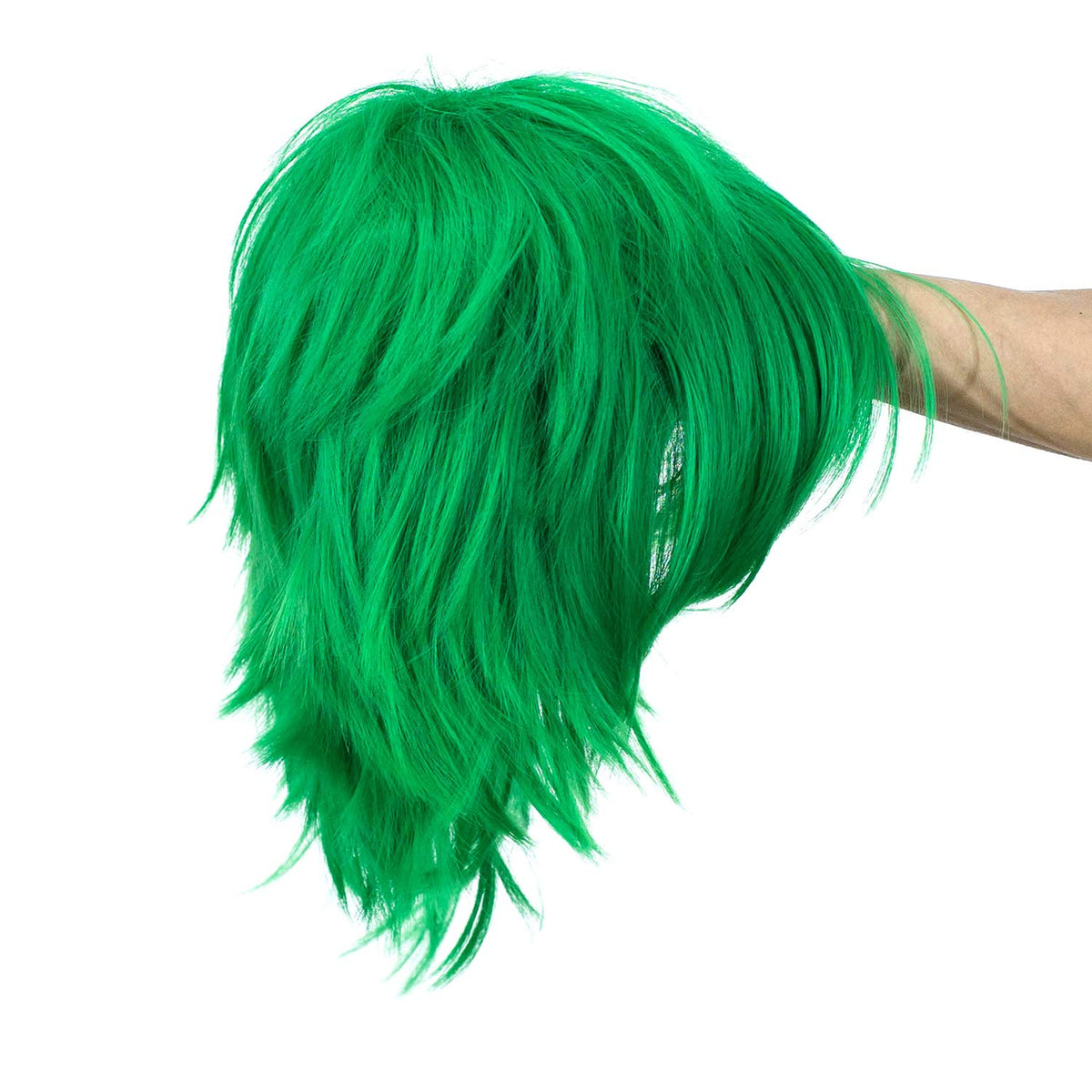 SWACC Unisex Fashion Spiky Layered Short Anime Cosplay Wig for Men and Women (1B-Off Black)