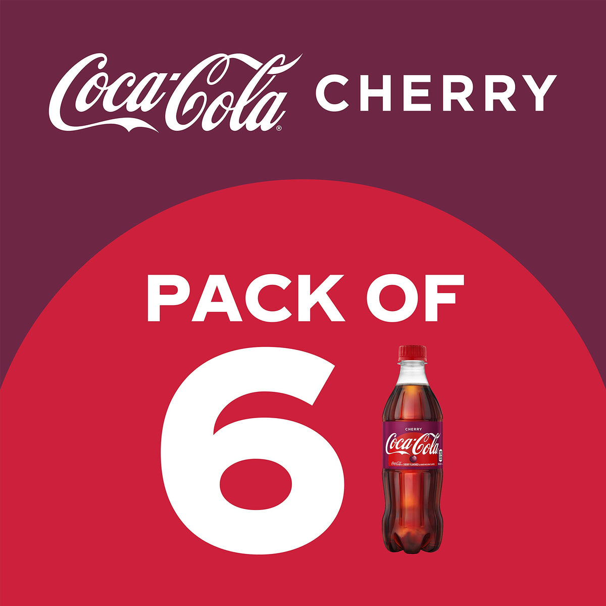 Coca-Cola Cherry Soda Soft Drink, 16.9 fl oz, 6 Pack