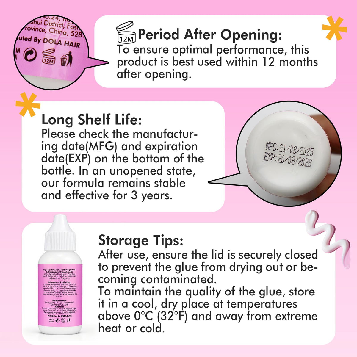 Dolahair Lace Glue Remover for Lace Wigs, Tape-in Extensions Remover, Double-Sided Extension Tape Remover