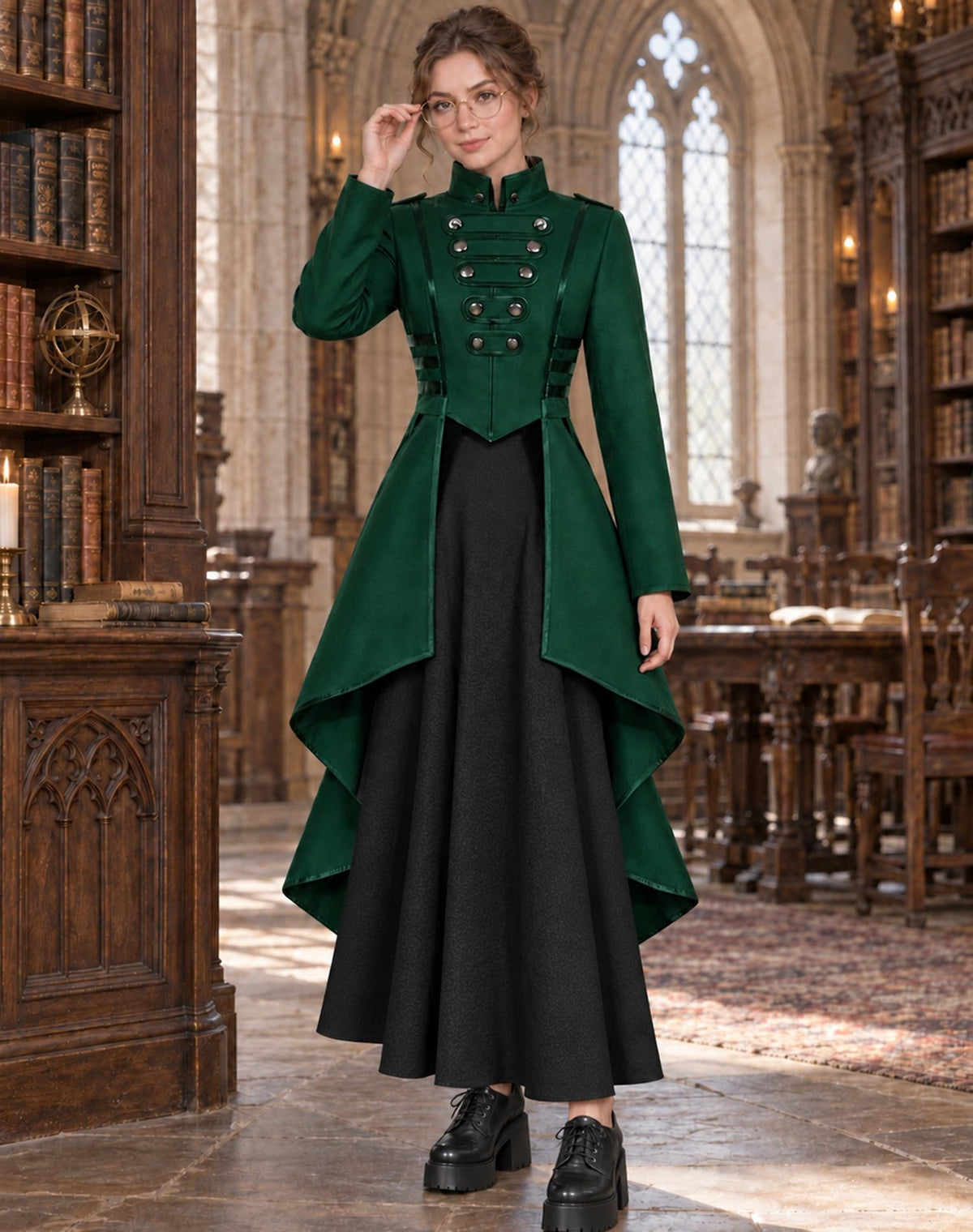 SIAEAMRG Renaissance/Pirate/Vampire/Halloween Costumes Women Jacket Coat