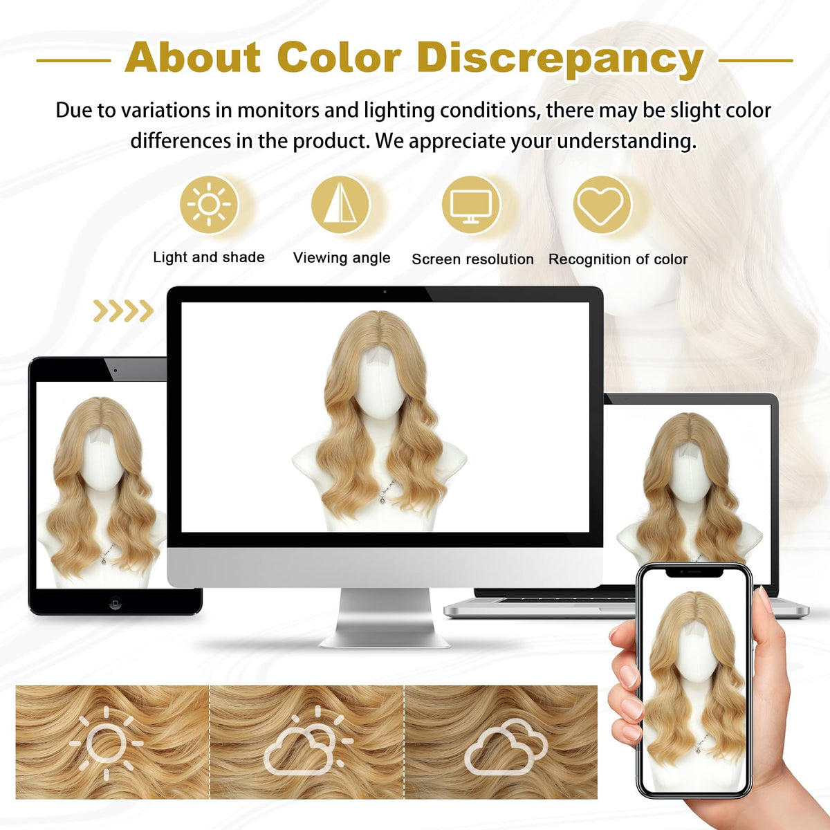 MORICA Ombre Dark Green Wigs for Women, 18 Inch Wavy Middle Part Wig