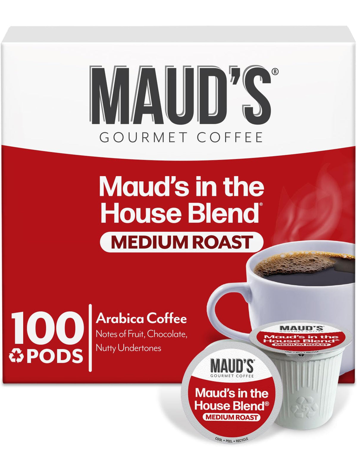 Maud's Cherry Flavored Medium Roast Coffee Pods, 18ct