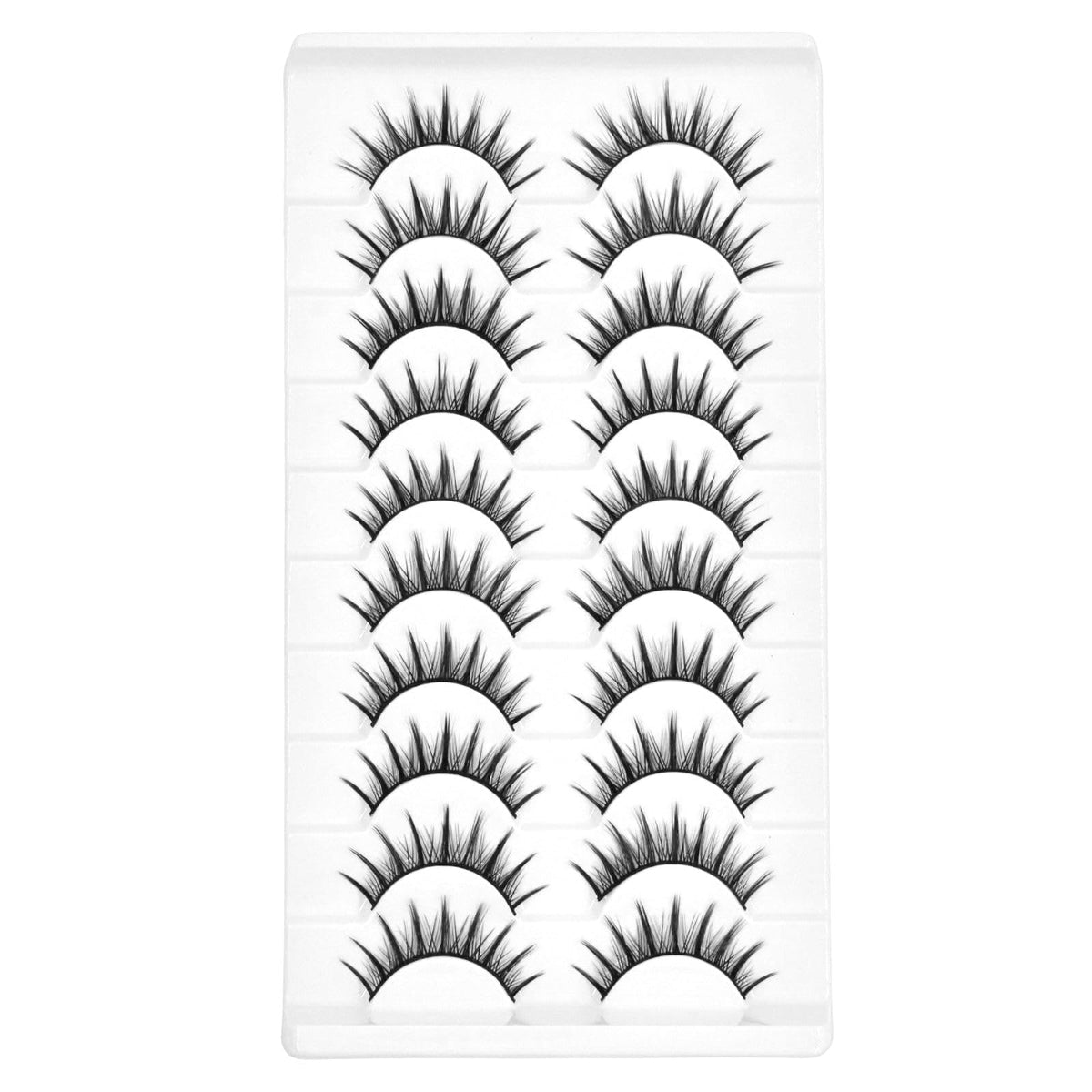 10 Pairs Manga Lashes Anime Cosplay Lashes Spiky Manga Style Lashes Janpanese 16mm Extension Natural Manhua Doll Eye Lashes Halloween/Party Makeup Look by AUGENLI (A3)