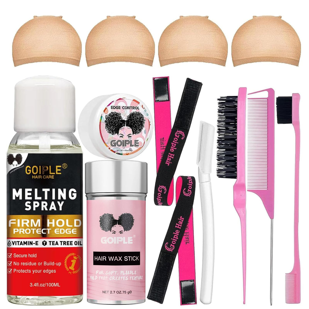 Hair Extension Adhesive Spray Kit - Lace Front Wig & Closure Glue, No Melt for Wigs & Extensions